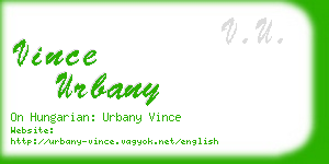 vince urbany business card